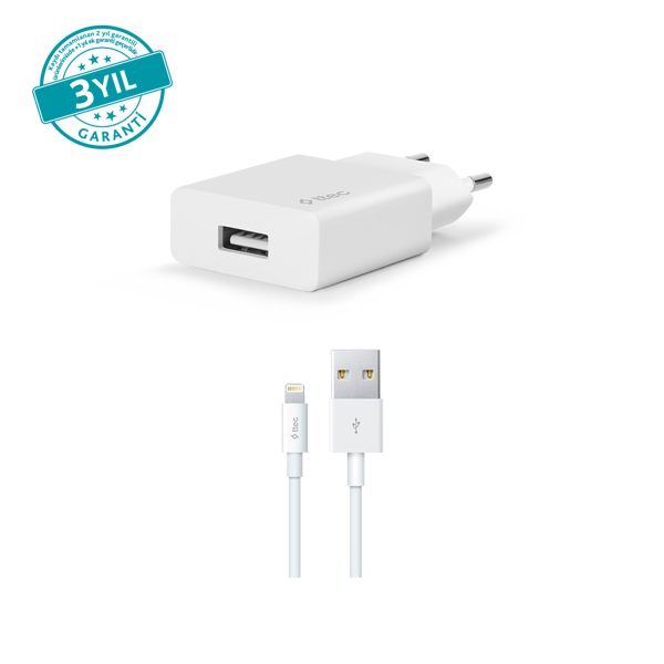 Ttec SmartCharger 2.1A Seyahat Şarj Aleti + Lightning Kablo 2SCS20LB